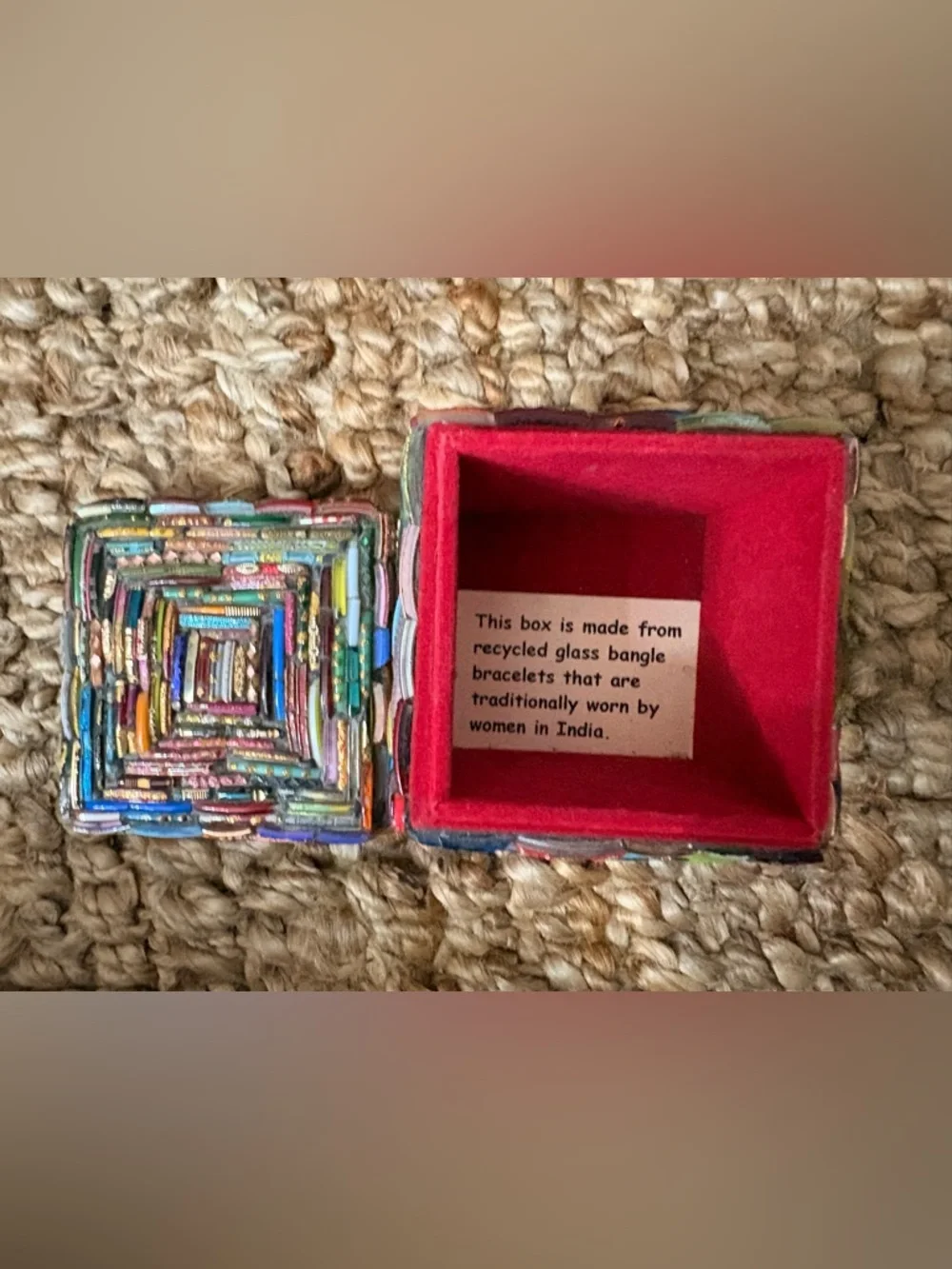 Colorful Handwoven Rectangular Trinket Box - Picture 2 of 8
